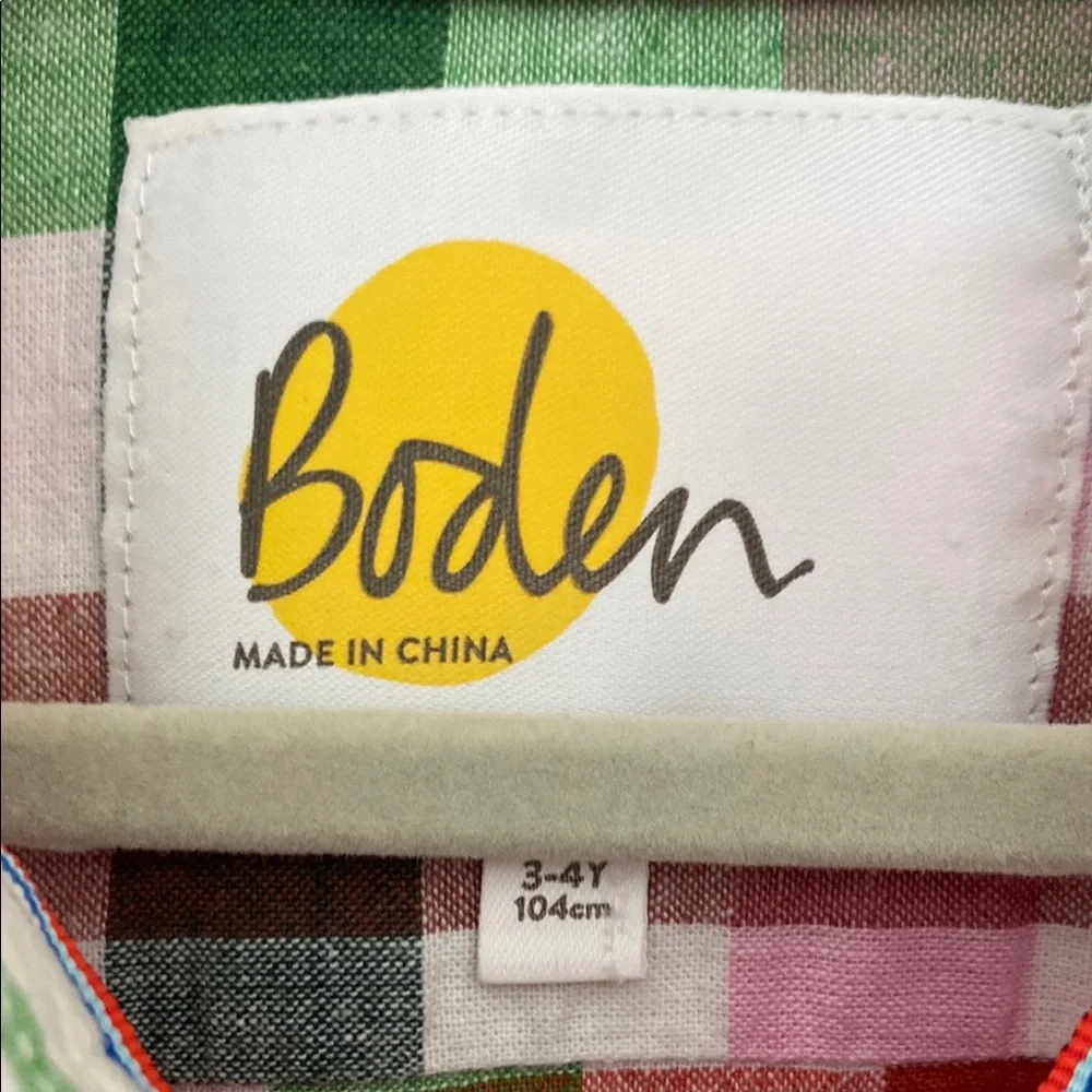 Mini Boden Multicolor Checkered Kids Shirt - Picture 2 of 3